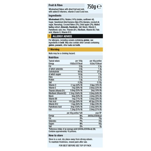 Morrisons Fruit & Fibre 750g thumbnail 2