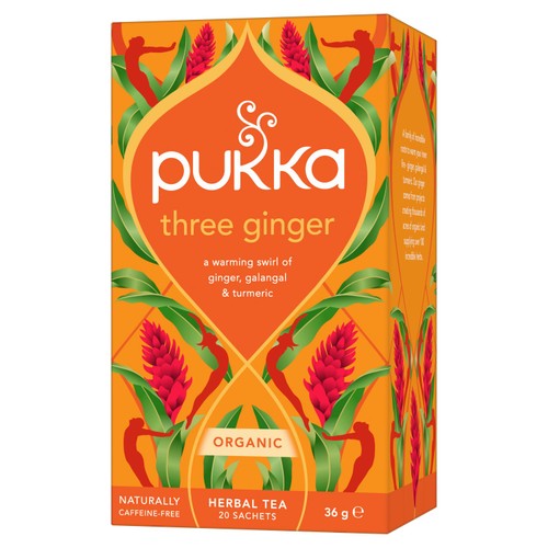 Pukka Three Ginger, Organic Herbal Tea with Galangal & Turmeric, 20 Sachets thumbnail 3