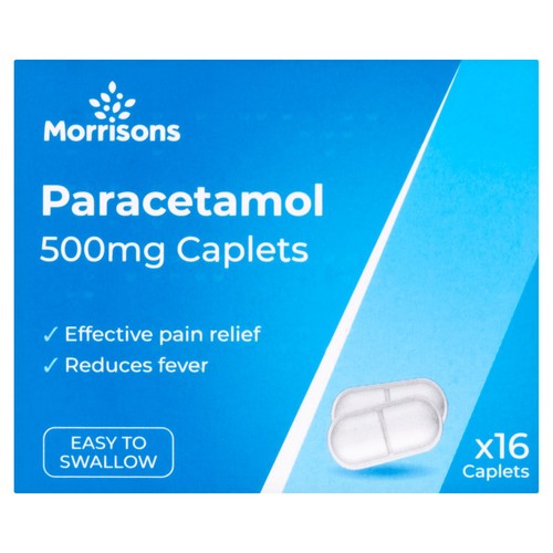 Morrisons Paracetamol 500mg Caplets 16 Pack