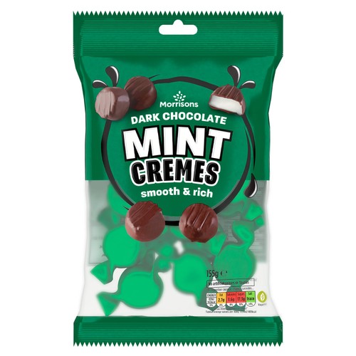 Morrisons Dark Chocolate Mint Cremes 155g
