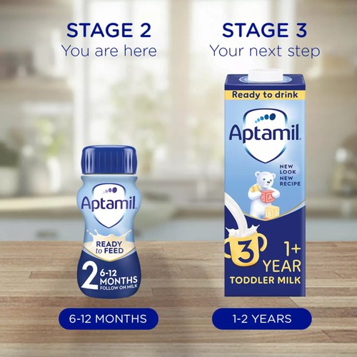 Aptamil 2 Follow On Baby Milk Formula Liquid Ready to Drink   200ml thumbnail 5