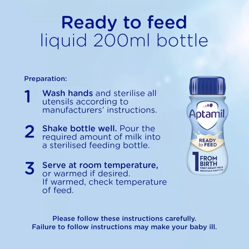 Aptamil 1 First Infant Baby Milk Formula Liquid Ready to Feed from Birth thumbnail 3