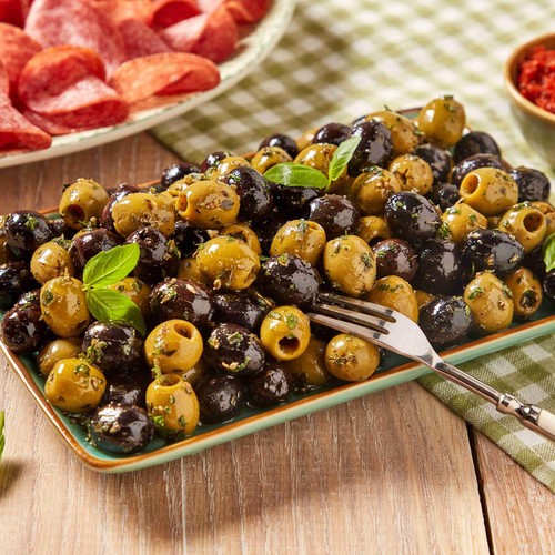 Market Street Deli Mediterranean Style Green & Black Olives With Herbs 400g thumbnail 2