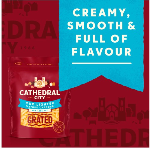 Cathedral City Grated Lighter Cheddar Cheese thumbnail 2