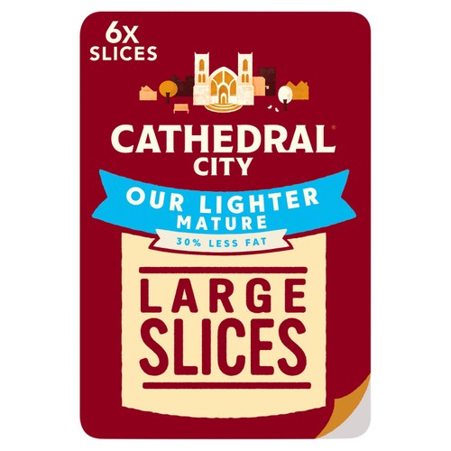 Cathedral City 6 Large Lighter Cheddar Cheese Slices