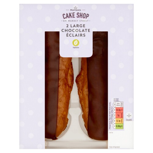Morrisons Large Chocolate Eclairs 2 Pack