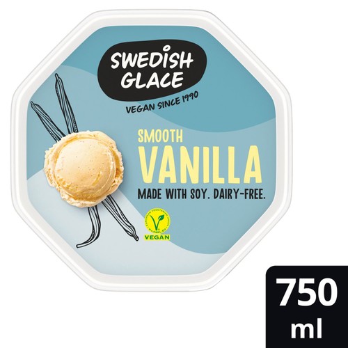 Swedish Glace Dairy Free Smooth Vanilla Vegan Ice Cream Tub 750ml