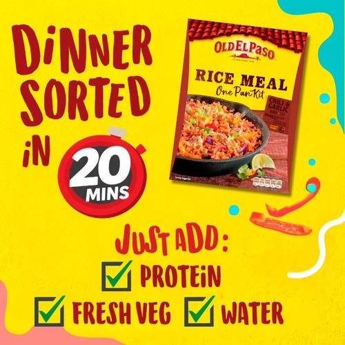 Old El Paso Chili & Garlic One Pan Rice Meal Kit  thumbnail 2