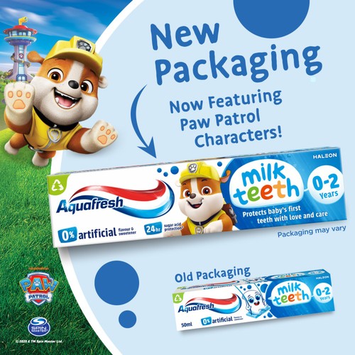 Aquafresh Kids Milk Teeth Toothpaste 0-2 Years, 50ml thumbnail 2