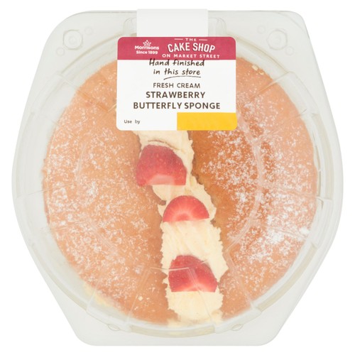 Market Street Fresh Cream Strawberry Butterfly Sponge