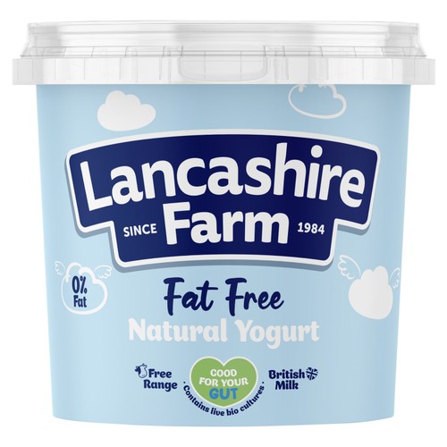 Lancashire Farm Fat Free Natural Yogurt 1kg thumbnail 2