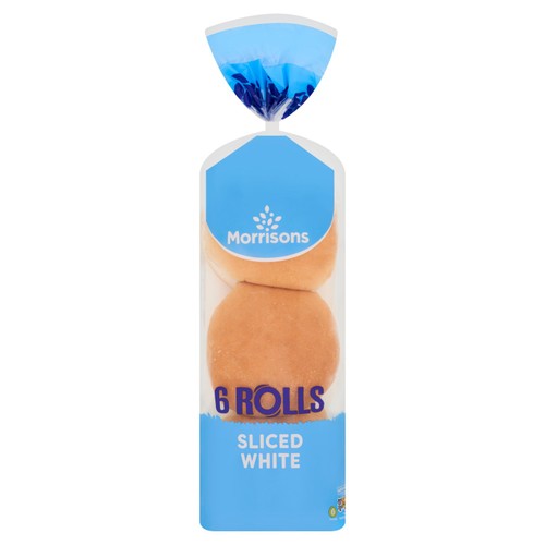 Morrisons Sliced White Rolls 6 Pack