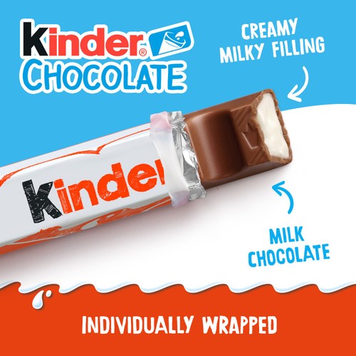 Kinder Milk Chocolate Snack Bars 8 Pack thumbnail 2