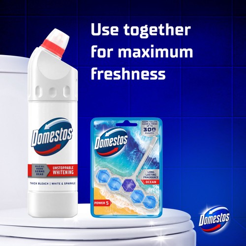 Domestos Bleach White & Sparkle Toilet Cleaner 750ml thumbnail 3