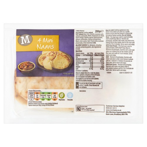 Morrisons Mini Naan Plain  