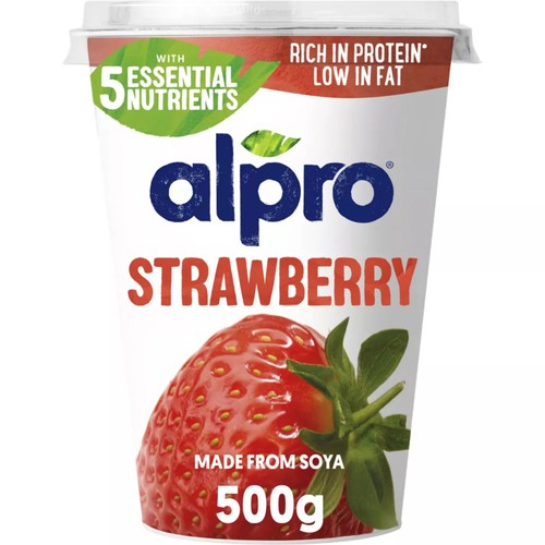 Alpro Strawberry Dairy Free Soya Yoghurt Alternative 500g thumbnail 2
