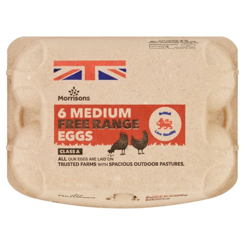 Morrisons Medium Free Range Eggs   6 Pack