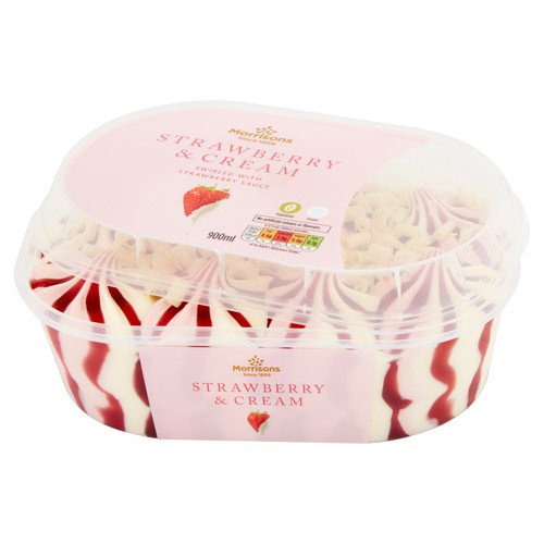  Morrisons Strawberry & Cream Ice Cream thumbnail 2
