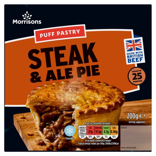 Morrisons Puff Pastry Steak & Ale Pie thumbnail 2