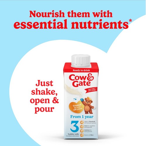 Cow & Gate 3 Toddler Milk Formula Liquid Ready to Feed 1-3 Years thumbnail 2