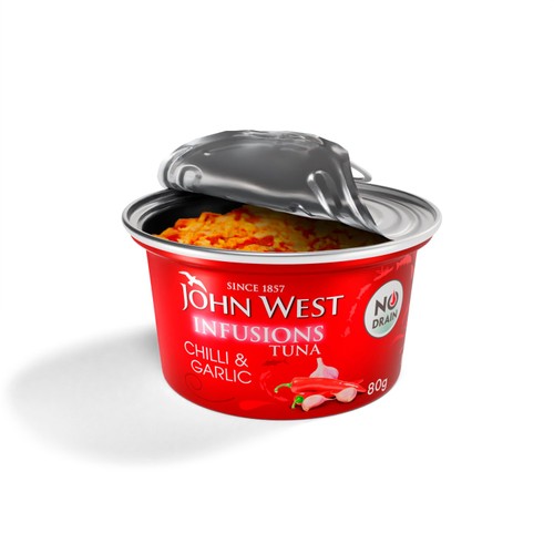 John West Chilli & Garlic No Drain Tuna Infusions 80g thumbnail 2
