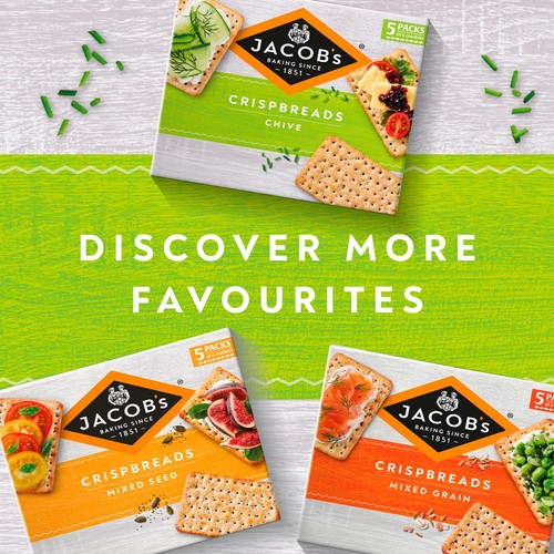 Jacob's Crispbreads Chive Crackers 5 Pack Multipack thumbnail 3