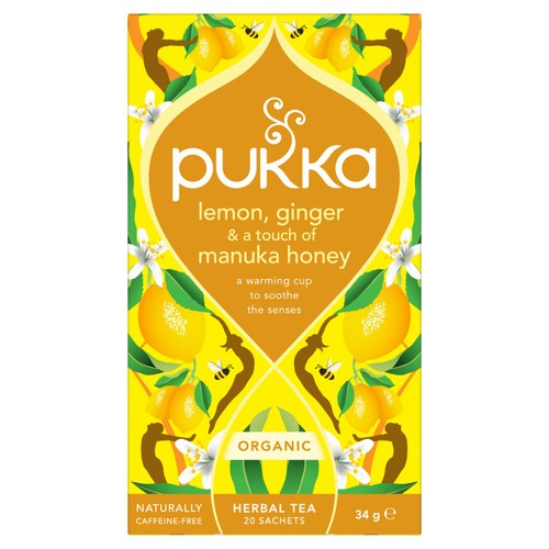 Pukka Organic Lemon Ginger & Manuka Honey 20 Immunity Herbal Tea Bags thumbnail 2