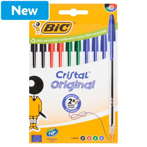 BIC Cristal Original Ballpoint Pens 10pk - Assorted