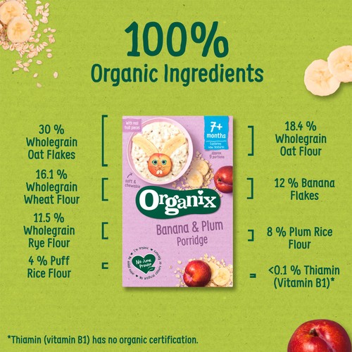Organix Banana & Plum Porridge thumbnail 3