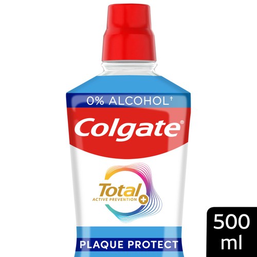 Colgate Total Plaque Protect Peppermint Mouthwash 500ml