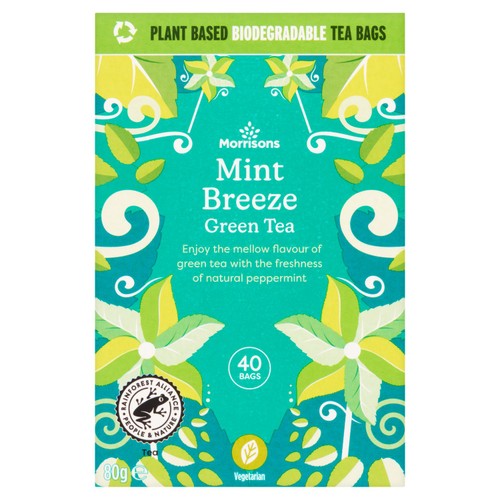 Morrisons Mint Breeze Green Tea 40 Bags 80g