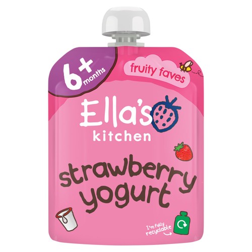 Ella's Kitchen Strawberry Greek Style Yoghurt Baby Food Pouch 6+ Months 