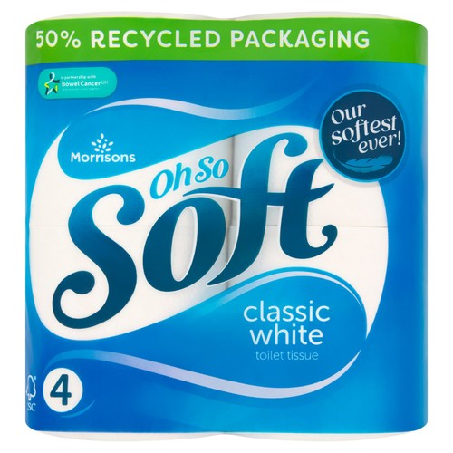 Morrisons Toilet Tissue White 4 Rolls