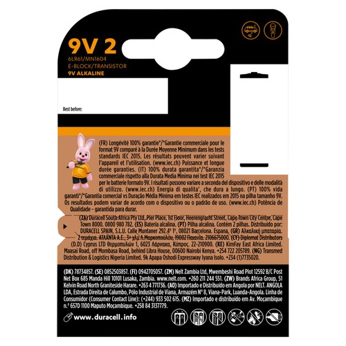Duracell Plus 9V Alkaline Batteries thumbnail 2