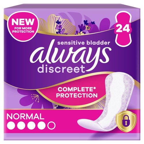 Always Discreet Incontinence Liners Normal For Sensitive Bladder 24 pack