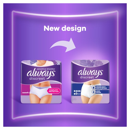 Always Discreet Underwear Incontinence Pants Normal Medium 12 pack thumbnail 5