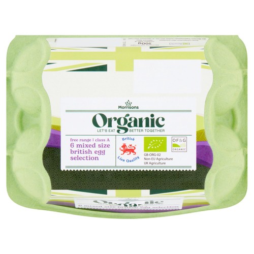 Morrisons Organic 6 Mixed Size British Egg Selection