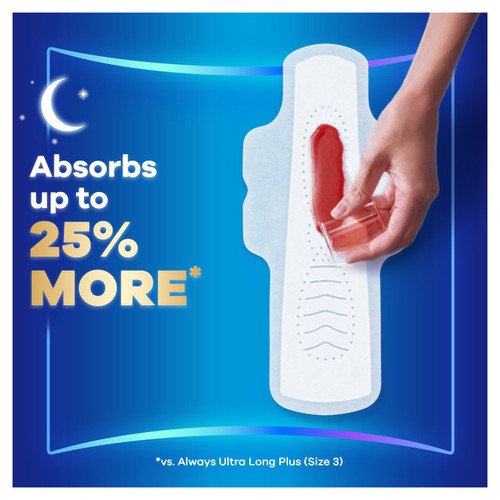 Always Infinity Flex Protect Night Size 3 Sanitary Towels With Wings thumbnail 3