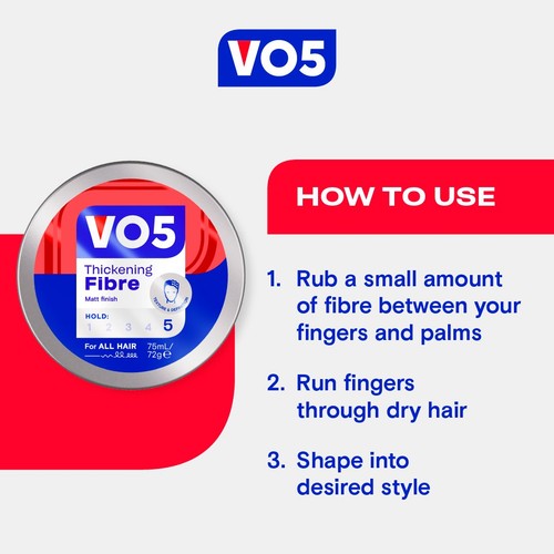 VO5 Matt Fibre Hair Paste 75ml thumbnail 3