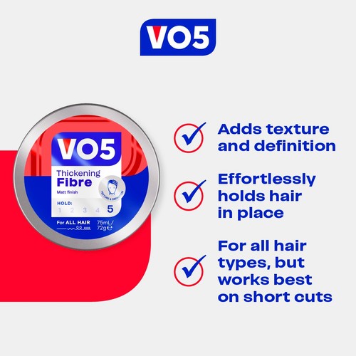 VO5 Matt Fibre Hair Paste 75ml thumbnail 4