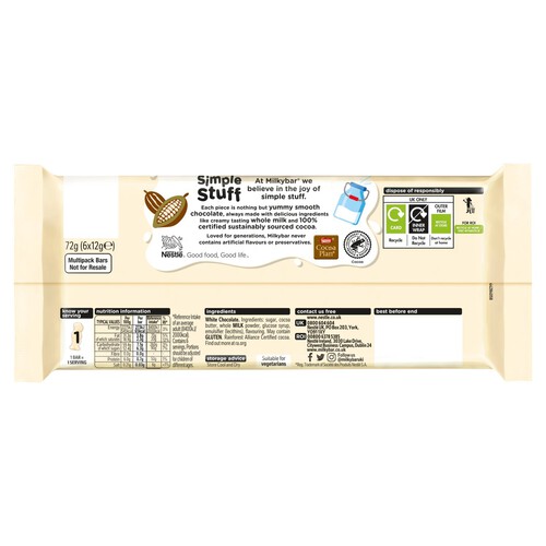 Milkybar Kid White Chocolate Bar Multipack 6 Pack thumbnail 2