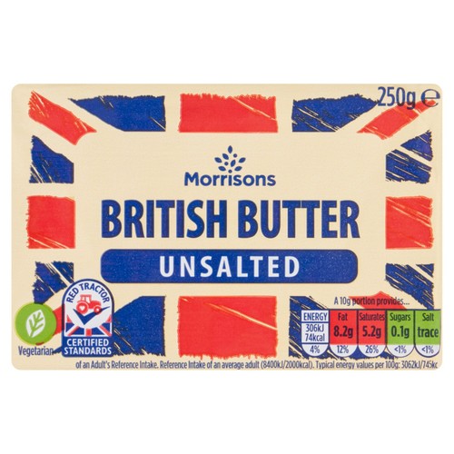 Morrisons Unsalted British Butter   250g