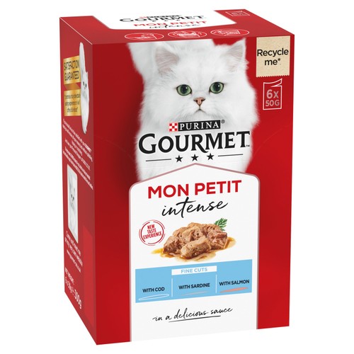 Gourmet Mon Petit Fish Variety Cod, Sardine, Salmon Wet Cat Food thumbnail 2