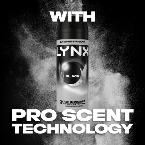 Lynx Black Anti-perspirant Deodorant Spray for Men 150ml thumbnail 4
