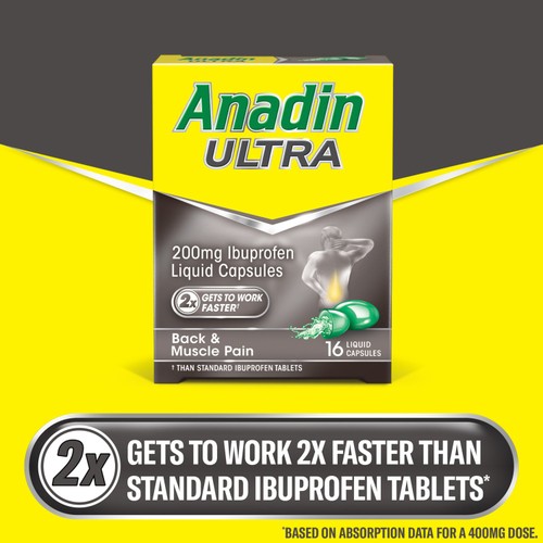 Anadin Ultra Ibuprofen Pain Relief Liquid Capsules 16s thumbnail 7
