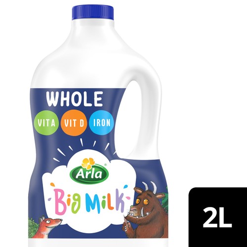 Arla Big Milk Fresh Whole Milk 2L Vitamin Enriched for kids 1+