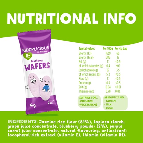Kiddylicious Blueberry Maxi Wafers Baby Snacks thumbnail 3