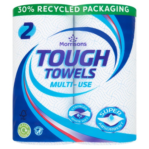 Morrisons Tough Towels Kitchen Roll 2 Pack