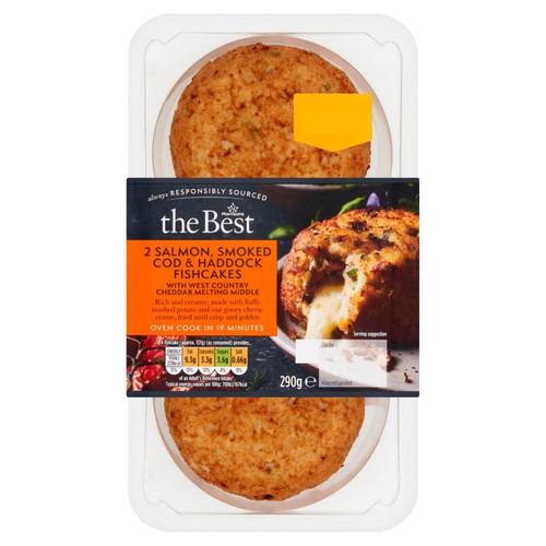 Morrisons The Best Salmon,Smoked Cod & Haddock Fishcakes With Cheddar Sauce