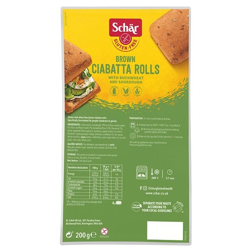 Schar Gluten-Free Brown Ciabatta Rolls thumbnail 2